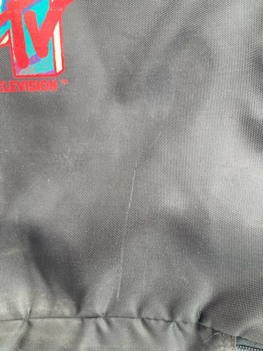 Rare Vintage 90s MTV Music Television Nylon Black Messenger Shoulder Bag Logo - Picture 3 of 12